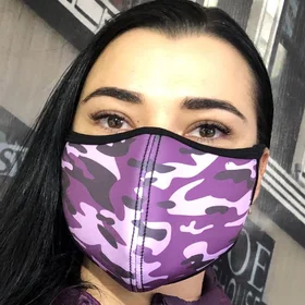 Маски защитные: маска камуфляж сиреневый неопрен